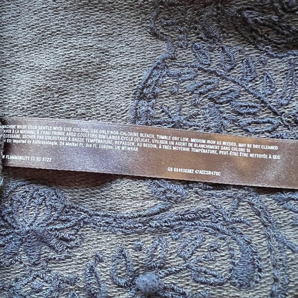 Anthropologie Saturday Sunday Size S Gray Ellie Long Sleeve Embroidered Dress - Picture 5 of 16